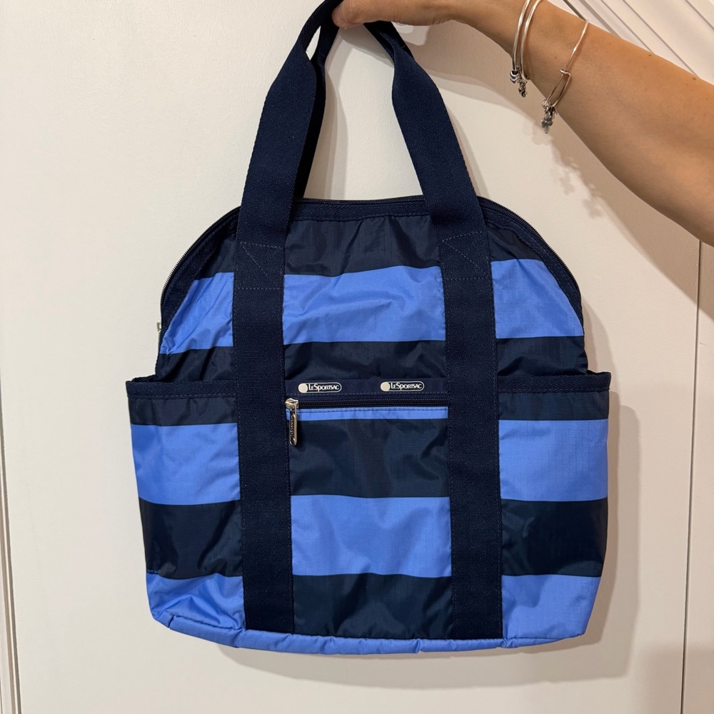 LeSportSac Blue Striped Backpack
